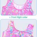 Nymphperi Girls Gymnastics Leotards 2 Piece Shiny Sleeveless Bodysuits with Sparkly Breathable Shorts Suit