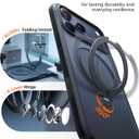 TORRAS 360 Magnetic Stand for iPhone 17 Pro Max Case with Camera Control Button, Fit for MagSafe, Mil-STD Protective Kickstand Case for iPhone 17 Pro Max Phone Case with Stand, Black, Q3 Spin
