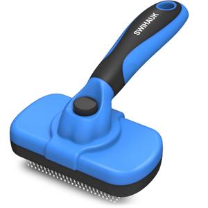 Swihauk Self Cleaning Slicker Brush - Skin Friendly Deshedding Grooming Tool for Dogs & Cats, Suitable for Shedding & Haired Pets, with Pet Supplies Accessories, Blue Swihauk Self Cleaning Slicker Brush - Skin Friendly Deshedding Grooming Tool for Dogs & Cats, Suitable for Shedding & Haired Pets, with Pet Supplies Accessories, Blue