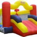 Bounce House, Inflatable Bouncer with Air Blower and Slide, Family Backyard Bouncy Castle with Dart Ball Game, Bouncy House for Kids, 12 ft x 9 ft x 7 ft H