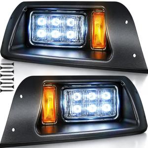 Golf Cart Headlights for EZGO TXT 1996-2013 Gas and Electric, 12V EZGO TXT Headlight Kit Replacement, EZGO Golf Cart Light DOT Street Legal Kit, 3-Pin EZGO LED Head Lights for Golf Cart, IP68