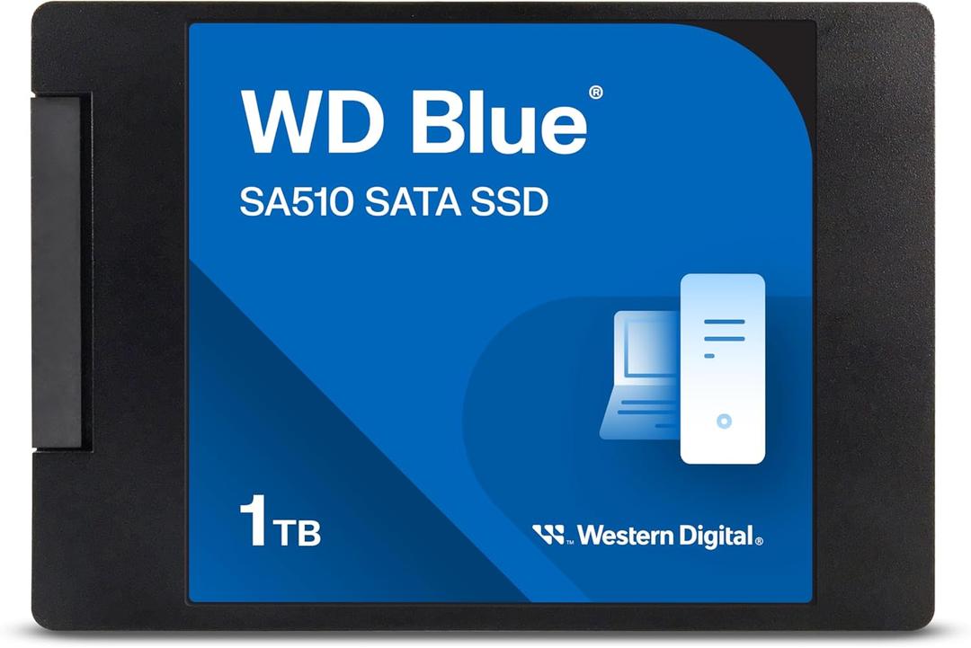Western Digital 1TB WD Blue SA510 SATA Internal Solid State Drive SSD - SATA III 6 Gb/ s, 2.5"/ 7mm, Up to 560 MB/ s - WDS100T3B0A