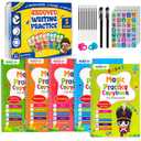 Magic Grooved Writing Practice Books for Kids Age 3-5 6-8, Reusable Large Size Grooved Writing Practice Copybooks, Handwriting Practice, Kids Writing Helper