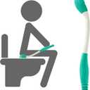 Butt Wiper Tool, 15.7" Comfort Wipe Toilet Aid for Wiping Bottom, Bottom Buddy Wiping Aid for Disabled, Elderly, Overweight, Pregnant People, Easy to Use Bottom Buddy Wiping Assist Tool (White Green -1 Pack)