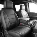 F150 Seat Covers, Custom Fit for Ford 2021-2026 F 150 XL XLT STX Super Crew Cab, 2023-2026 F250 F350 F450 XL XLT Crew Cab, Truck Seat Cover Full Set, Pickup Accessories, Leather, Black
