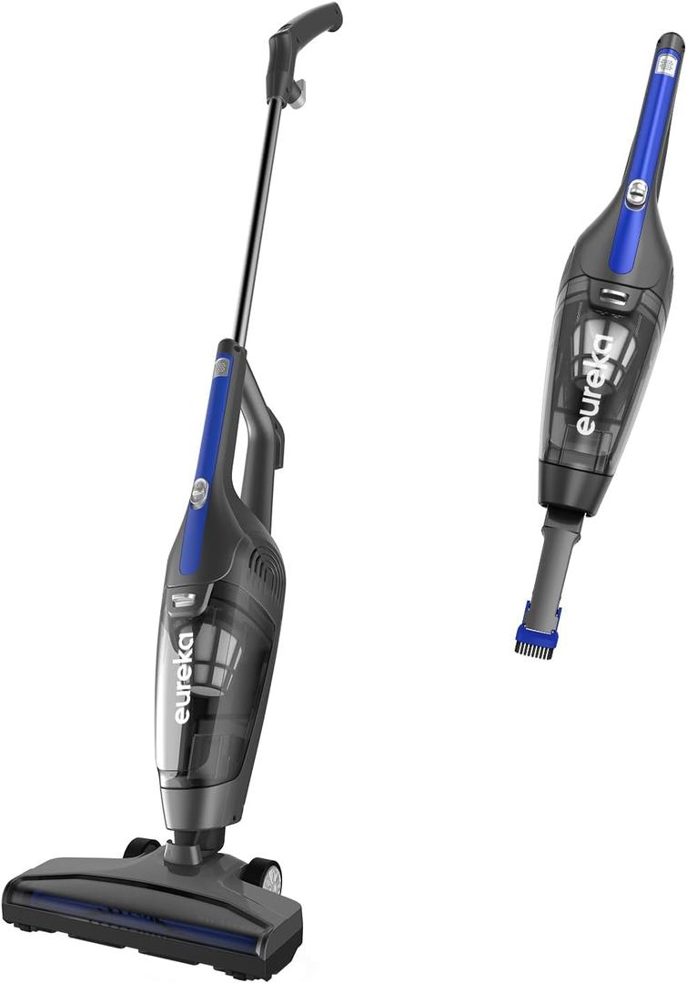 Eureka Corded Stick Vacuum Cleaner for Home Pet Hair, Lightweight Stick Vacuum Cleaner with Powerful Suction for Carpet Tile and Hard Floor, Blue, 3-in-1 Handheld Vac NES312