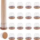 Ezprotekt 24 Pcs Clear Chair Leg Floor Protectors for Hardwood Floors, Floor Protectors for Chairs, Felt Furniture Pads Covers, Chair Leg Socks Bar Stool Leg Floor Protectors Caps (M Fit: 0.87"-1")