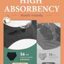 Incontinence Underwear for Women 56ml Washable Leak Proof 3 Pack (Black, XXXL)