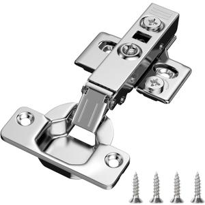 HOSOM Full Overlay Soft Close Cabinet Hinges, 10 Pack Cabinet Door Hinges, Frameless Cabinet Hinges for Kitchen Cabinet Doors, 110 Opening Angle 3-Way Adjustment Concealed European Hinges