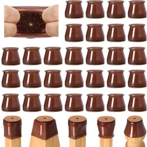 32 Pcs Chair Leg Floor Protectors for Hardwood Floors Silicone Covers to Protect Wood Tile Floors Felt Bottom Furniture Leg Caps Non Slip Reduce Noise (Fit:1.3"-2")