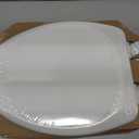 Mayfair Linden Slow Close Toilet Seat, Non Slip Heavy Duty Wood, Easy Install, Elongated, White