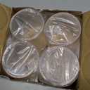 4 Pack Qtip Holder Dispenser with Bamboo Lids - 10 oz Clear Plastic Apothecary Jar Containers for Vanity Makeup Organizer Storage - Bathroom Accessories Set for Cotton Swab, Ball, Pads, Floss