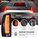 LED Tail Lights Assembly + 3rd Third Brake Cargo Lamp Compatible with Chevy Avalanche 2007-2012 Rear Taillight, High Mount Stop Light Rear Taillight Smoked Lens, 3 Pcs (Chrome Housing Smoked Lens)