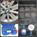 21PCS Wheel Locking Nut Key Kit Compatible with BMW, Wheel Lock Nut Socket Adapter Set, Anti-Theft Lug Nut Removal Tool, Anti-Theft Screw Remover