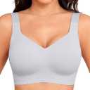 Xcutting Women Wirefree Bras for Women Full Coverage No Underwire Everyday Bras Comfortable Wireless Padded Bras, L