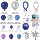 Amandir139pcs Space Balloon Garland Arch Kit Outer Space Birthday Decorations with Blue Purple Silver Galaxy Astronaut Foil Balloons for Boys Themed Birthday Party Decoration Supplies