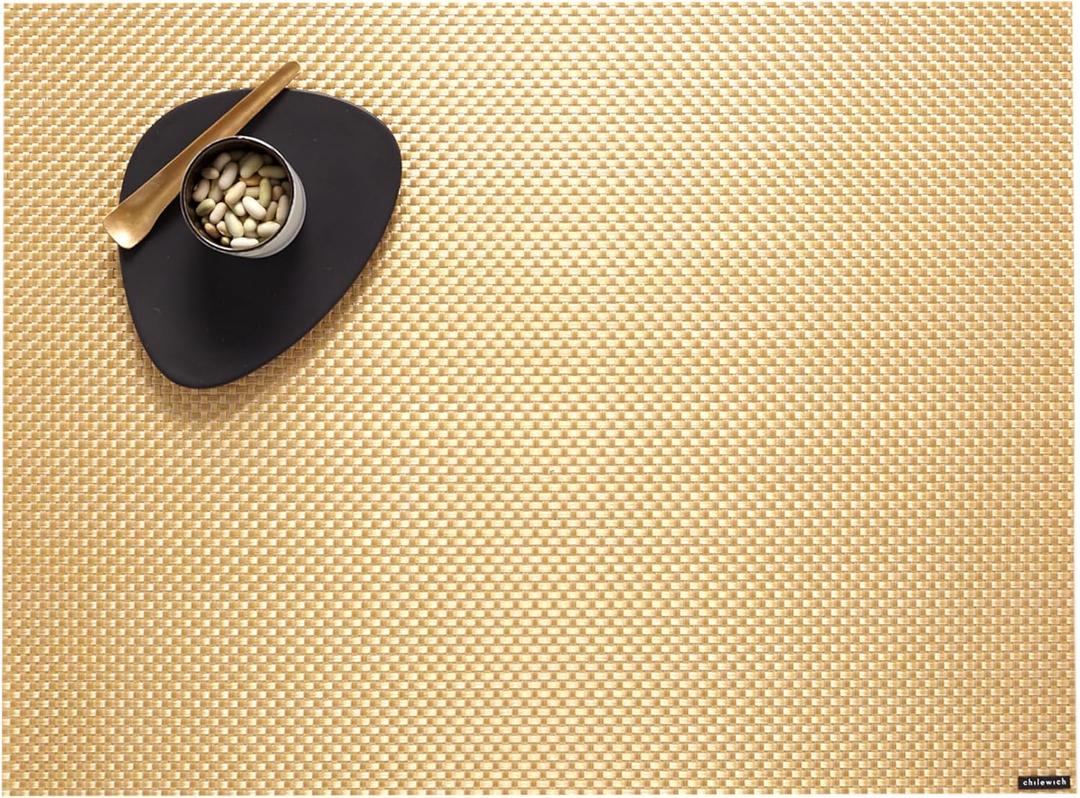 Chilewich Basketweave Placemats, Woven Rectangle Placemats Set of 4, 14"x19" Rectangle