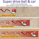 Interactive Cat Toys Ball for Indoor Cats Fast Rolling on Carpet, Chirping & Motion Activate Cat Toys (Red)