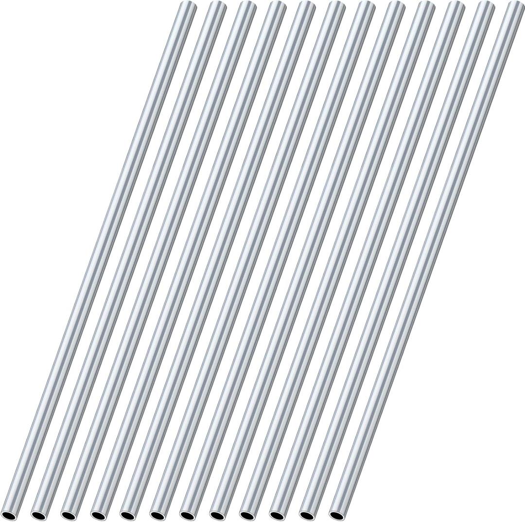 Blulu 12 Pcs Round Aluminum Tube, 0.35" Od X 0.08" Wall X 36" Long