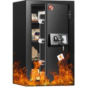 Fire Proof Safe for Home Documents, 4.5 Cuft Fireproof Safe for Home, Home Safes With Removable Shelf, Heavy Duty Safes with Anti-theft for Home, Office