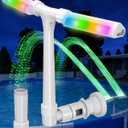 POOLHOUR [Patented] 2026 Upgrade Higher Pool Fountain with Lights for Above Ground/Inground Pools, 360 Adjustable Water Sprinkler Dual High-Pressure Spray, Remote-Controlled, Waterfall Cooler (White)