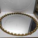 Gold Round Mirror, 36" Metal Spherical Frame Decorative Mirror, Modern Circle Wall Mirror for Bedroom, Living Room