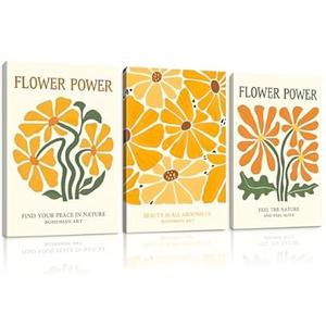 Framed Boho Flower Power Canvas Wall Art Retro Gallery Floral Prints 70s Inspired Botanical Painting Posters Colorful Vintage Picture Room Decor Aesthetic Bohemian Wall Art for Bedroom Living Room Office 16x24 Inchx3 Framed Boho Flower Power Canvas Wall Art Retro Gallery Floral Prints 70s Inspired Botanical Painting Posters Colorful Vintage Picture Room Decor Aesthetic Bohemian Wall Art for Bedroom Living Room Office 16x24 Inchx3