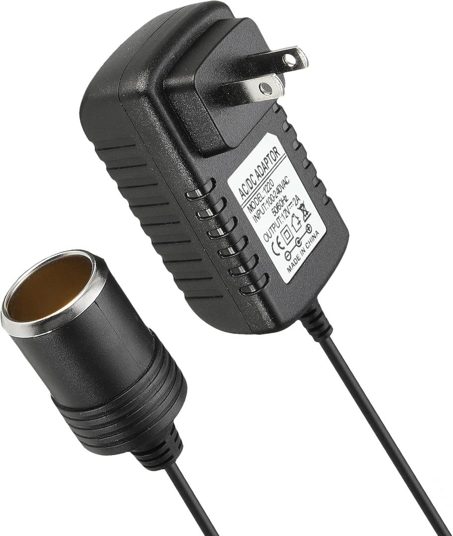 AV to DC Converter,Car Accessories 2A 24W Cigarette Lighter Adapter to Wall Plug,110-240V to 12V AC to DC Cigarette Lighter Adapter