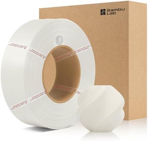 3DTOOLS Bamboo1.75MM PLA Matte Refill Filament High Toughness High Speed &Easy Printing Eco Friendly with RFID for Bambu Lab A1,X1,P1 AMS 1KG +/- 0.03mm (Without Spool) (Bone White 11103)