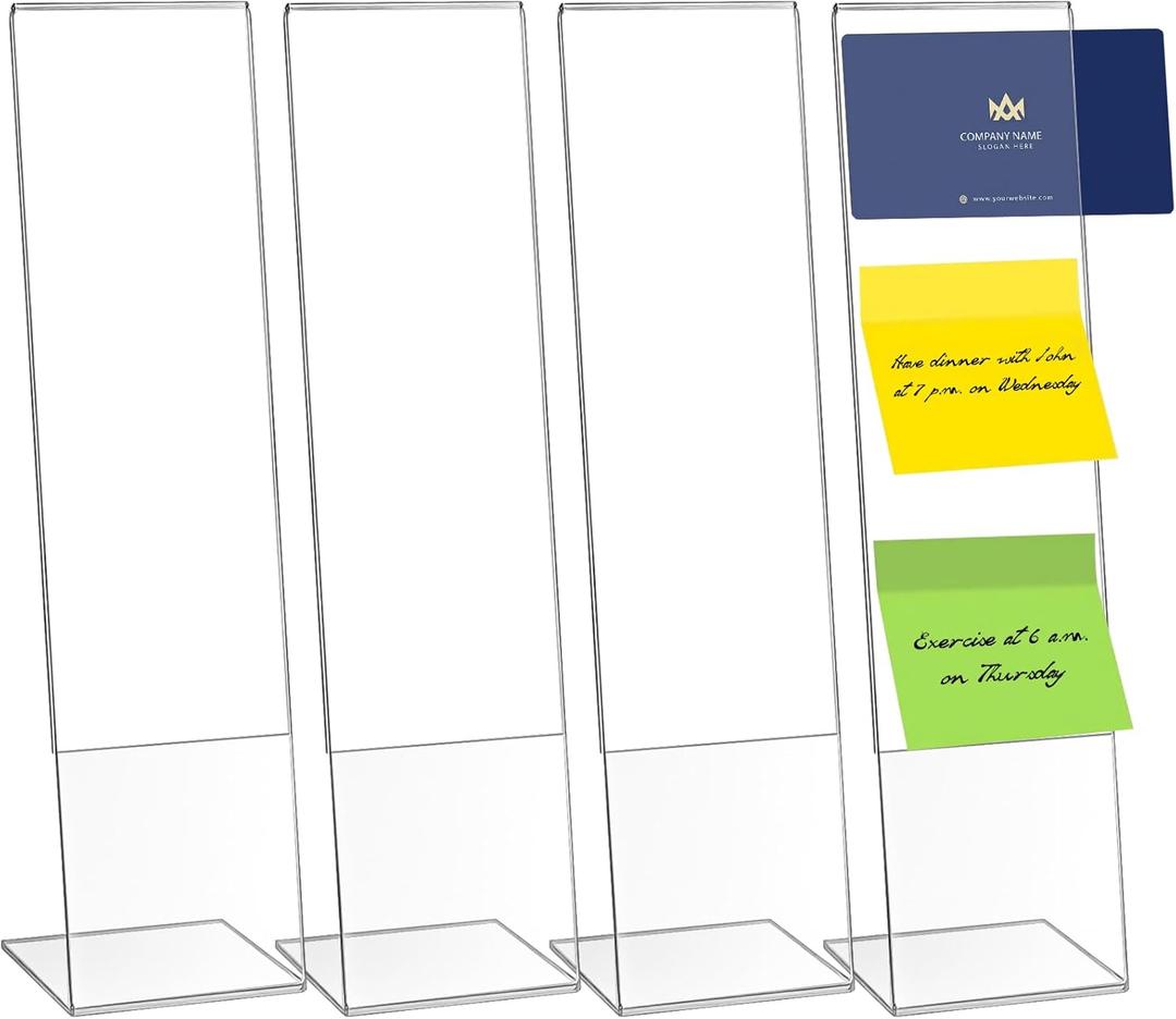 4 Pcs Multifunction Computer Monitor Memo Board, Clear Acrylic Monitor Sticky Note Holder for Office Home Desktop,Office Desk Accessories