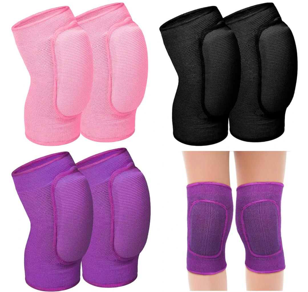 Hungdao 3 Pairs Volleyball Knee Pads for Kids Soft Breathable Brace Non Slip Padded Sponge Knee Support for Girls Boys Dance, Football, Skating, Running, Youth Sports