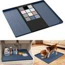 URMONA Waterproof Silicone Under Sink Mat 22'' x 19'' Shelf Liner for Kitchen and Bathroom, Cabinet and Counter Protector, Storage and Organizers, Litter Mat, Pet Cat Puppy Essentials(Dark Grey)