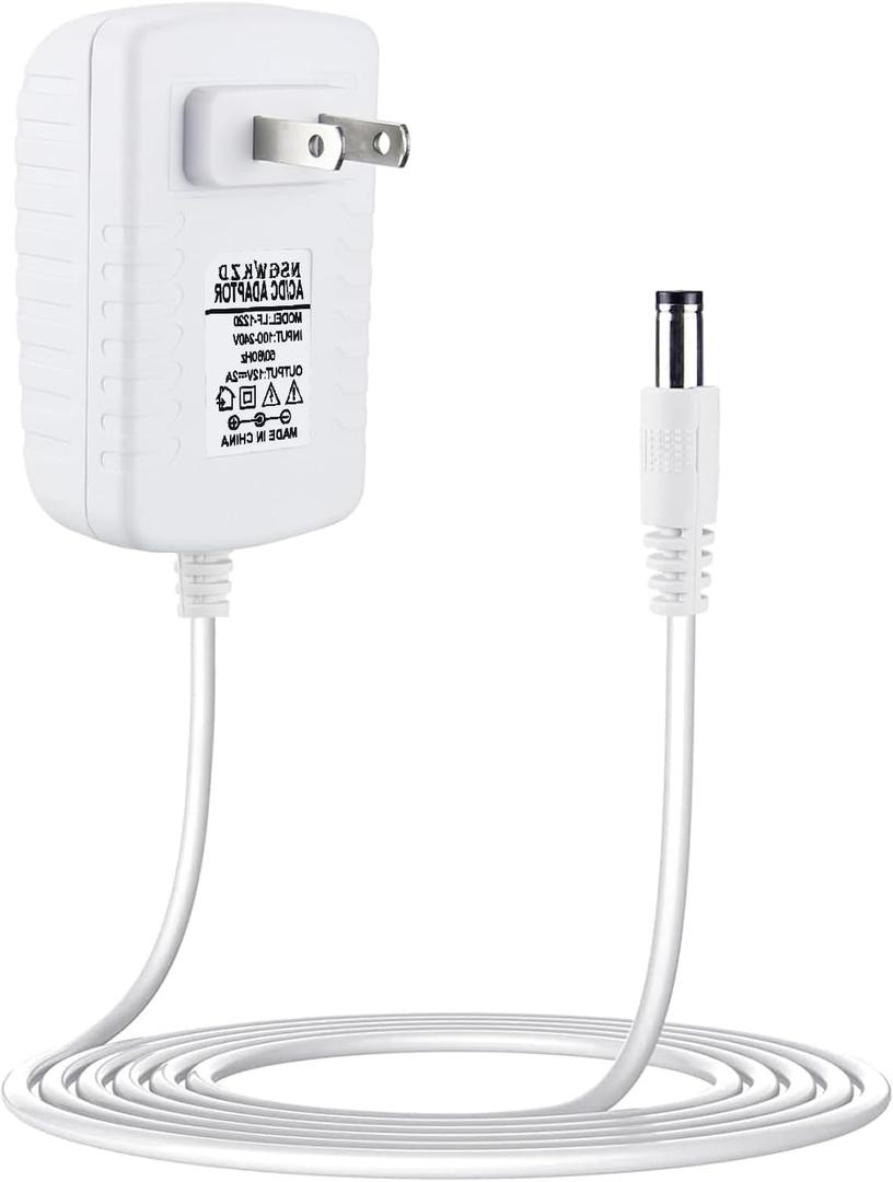 Power Cord Replacement for Fenchilin Hollywood Vanity Makeup Mirror Light Bulbs Charger 12V, 6 FT Charging Cable