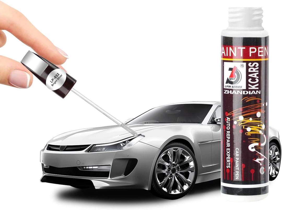 KcarsTouch Up Paint for CarsCar Scratch Remover PenQuick And Easy Two-In-One Automotive Car Paint Scratch Repair Pen for various cars (Bright Sliver)