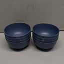 HOTEC BPA Free Unbreakable Wheat Straw Cereal Bowls - Microwave & Dishwasher Safe Soup and Salad Bowls, Set of 8, 26oz, Classic Blue