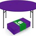Moosfor Round Spandex Tablecloth 6 Pack, Elastic Fitted Waterproof Tablecloths for 45"-56" Tables, Stretch Washable Picnic Table Cover for Camping, Dining, Indoor and Outdoor, Purple
