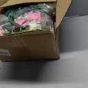 Lodou Set of 2 Artificial Cemetery Flowers, Memorial Flowers Bouquet,Grave Memorial Flowers with Vase for Cemetery Headstones Decoration (Pink White)