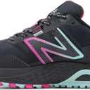 New Balance Women's 410v8 Trail Running Shoe, Black/Bright Cyan/Hi-Pink, 7 W