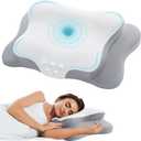 Cervical Pillow for Neck Pain Relief, Cooling Contour Memory Foam Pillows Support Odorless Ergonomic Neck Pillow Adjustable Orthopedic Bed Pillow for Side Back Stomach Sleeper DX