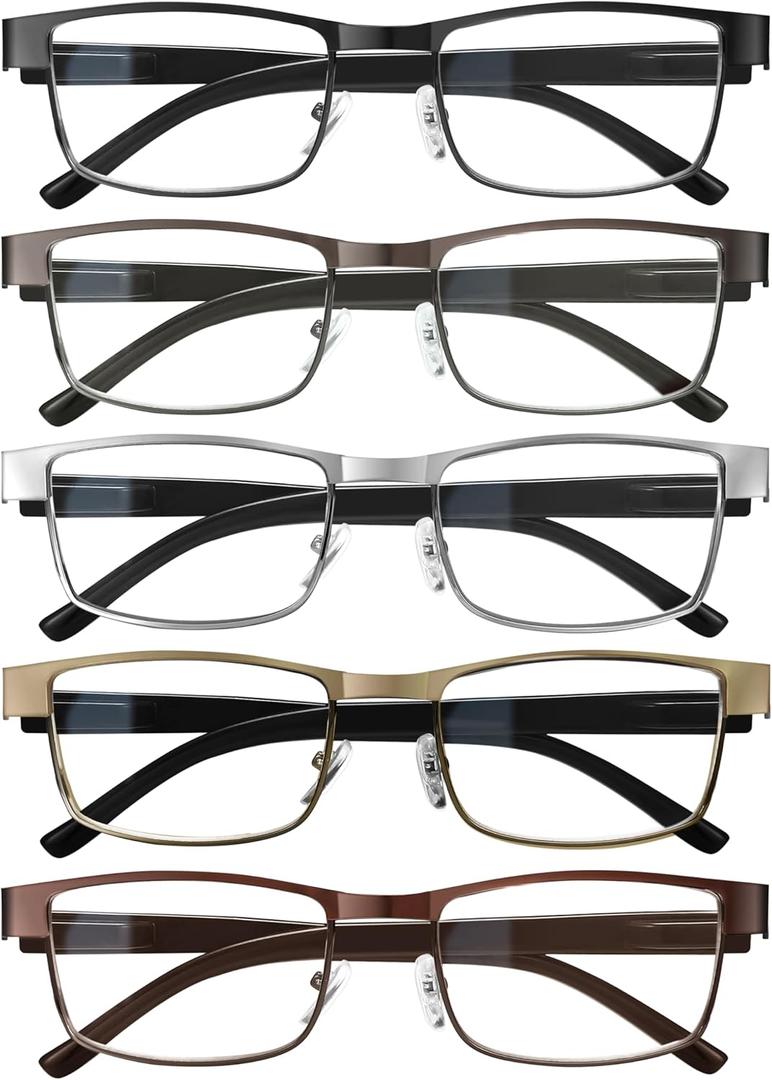 BLS 2.25 Businessman Rectangular Reading Glasses - Professional Durable Readers - Blue-Light Blocking Lenses