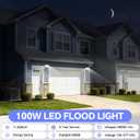 LED Flood Light 100W 2Pack, 11000LM 5000K IP65 Floodlight ETL Listed