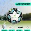 Youth Soccer Ball Size 3/4/5, Kids Outdoor Play Game Training Practice Soccer Ball for Teen Boy Girl Indoor Outdoor with 1 Pump 1 Net Bag and 1 Gift Box (White)