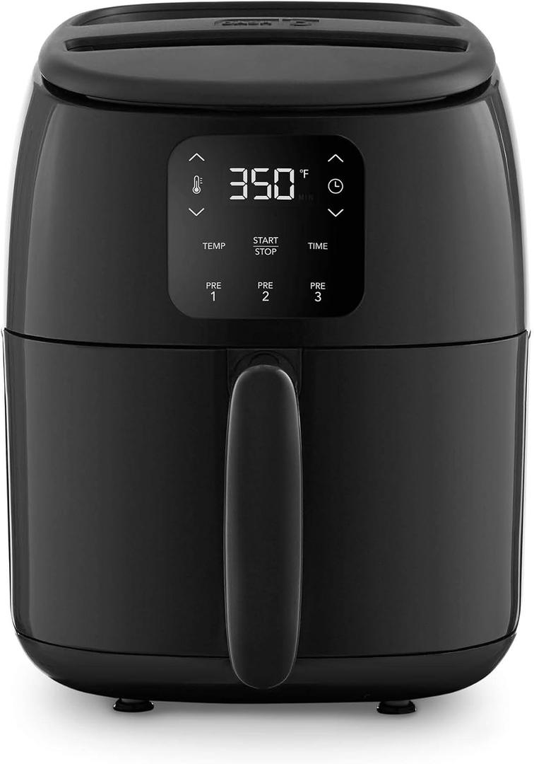 Dash Tasti-Crisp Digital Air Fryer 2.6 Quart Small Compact Mini Air Fryer for French Fries, Nuggets & More, 1-2 People, Auto Shut Off, Adjustable Temp, Dishwasher Safe Parts - Black