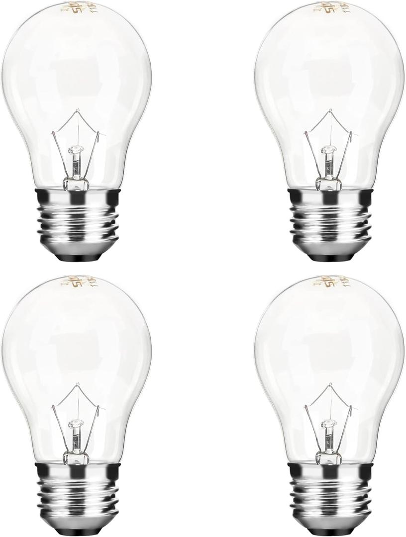 Appliance Oven Light Bulb A15 40W High Temperature 500 Degrees Resistant for Refrigerator Over Stove Microwave Range Hood Lava Lamp Replacement Bulb E26 Medium Base 120V Warm White