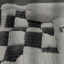 FUNNY FUZZY Pet Couch Covers for Sofa, Dog Couch Bed Washable Plush Pets Mat for Furniture Protector Cream Square Plaid Cozy Sofa Pad for Cats, Black (33.5"L x 30.5"W x 5.5"Th)