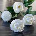 6 Pcs Faux Peony Artificial Flowers for Vases, 28" Long Stem Fake Silk Peonies for DIY Bouquet, Table Centerpieces, Farmhouse, Home Decor (White)