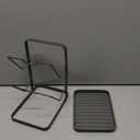 Pan Lid Organizer 2-Tier Storage Stand Lid Holder with Drip Tray for Spatula Ladle Spoon Kitchen