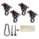 ABUSA Heavy Duty Bronze Swing Hangers Screws Bolts Included Over 5000 lb Capacity Playground Porch Yoga Seat Trapeze Wooden Sets Indoor Outdoor (4 Pack)