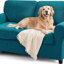 SUBRTEX 5 Pieces Stretch Sofa Slipcover Sets Couch Cover Sets Backrest Cushion Covers Furniture Protector Collection Set for Oversize Sofa Loveseat Chair Slip Covers(Medium, Teal) (Turquoise)