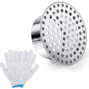 Moxweyeni 1 Pcs PVC Termination Cap for 4" Inner Diameter, Mesh Screen Vent Cover 304 Stainless Steel, for Furnace & Roof Vent Cap, Round Air Outlet Exhaust Water Drains Pipe with Gloves